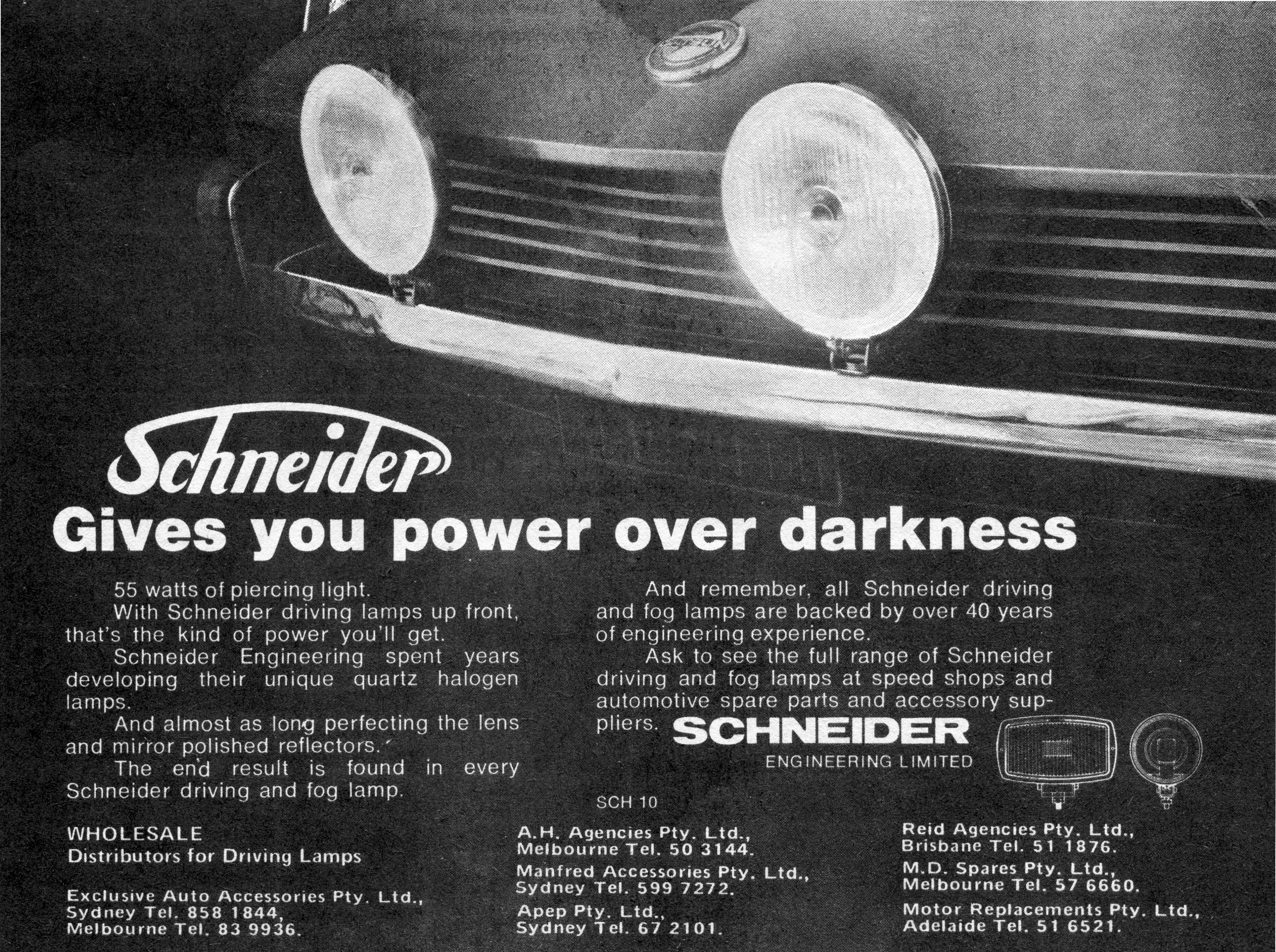 1972 Schneider Driving Lights